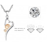 Wide Varieties Female Lock Shape Platinum Plating Titanium Necklace With Diamond