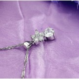 The Queen of Quality Female Star Platinum Plating Titanium Necklace With Rhinestone