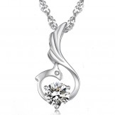 Excellent Quality Female Phoenix Shape Platinum Plating Titanium Necklace