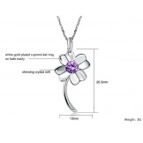 Durable in Use Female Clover Shape Platinum Plating Titanium Necklace 
