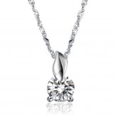 Easy to Use Female Platinum Plating Titanium Necklace With Diamond