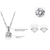 Easy to Use Female Platinum Plating Titanium Necklace With Diamond