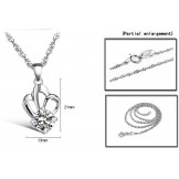 Easy to Use Female Allergy Free Platinum Plating Titanium Necklace With Rhinestone