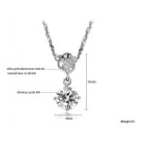 The Queen of Quality Female Rose Shape Platinum Plating Titanium Necklace With Rhinestone