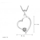 Wide Varieties Female Platinum Plating Titanium Necklace With Diamond