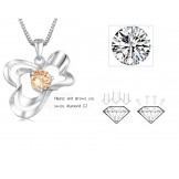 Excellent Quality Female Platinum Plating Titanium Necklace With Diamond