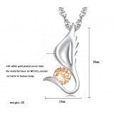 The Queen of Quality Female Wing Shape Platinum Plating Titanium Necklace With Diamond