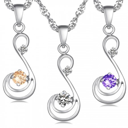 Quality and Quantity Assured Female Platinum Plating Titanium Necklace With Diamond