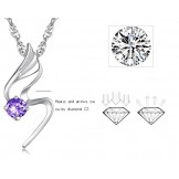 Reliable Quality Female Platinum Plating Titanium Necklace With Diamond
