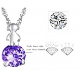 Durable in Use Female Platinum Plating Titanium Necklace With Diamond