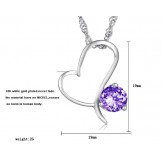 High Quality Female Platinum Plating Titanium Necklace With Diamond