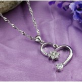 Quality and Quantity Assured Female Platinum Plating Titanium Necklace With Rhinestone