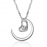 Complete in Specifications Female Platinum Plating Titanium Necklace With Rhinestone