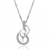 High Quality Female Platinum Plating Titanium Necklace With Rhinestone