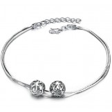 Complete in Specifications Female Hollow Ball Shape Platinum Plating Titanium Anklet 