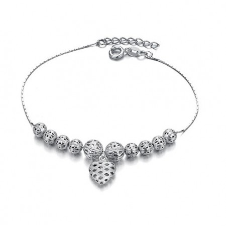 to Enjoy High Reputation at Home and Abroad Female Hollow Platinum Plating Titanium Anklet 