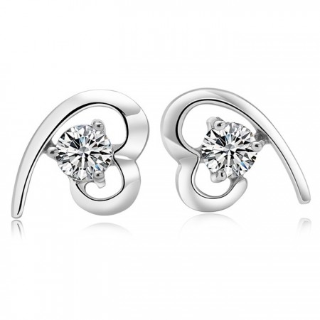 Stable Quality Female Platinum Plating Titanium Earrings With Rhinestone