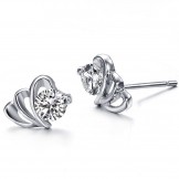 Selling Well all over the World Female Sweetheart Platinum Plating Titanium Earrings 