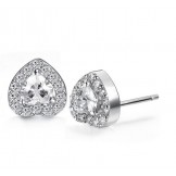 to Enjoy High Reputation at Home and Abroad Female Platinum Plating Titanium Earrings With Diamond
