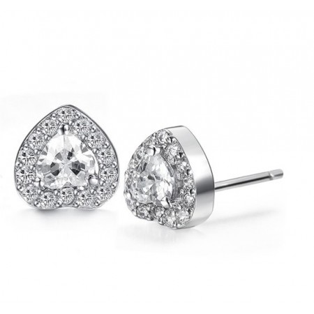to Enjoy High Reputation at Home and Abroad Female Platinum Plating Titanium Earrings With Diamond