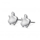 Easy to Use Female Apple Shape Platinum Plating Titanium Earrings 