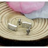 Superior Quality Female Platinum Plating Titanium Earrings With Diamond