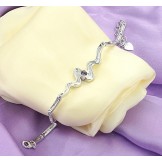 High Quality Female Purple Platinum Plating Titanium Bracelet With Diamond