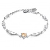 Wide Varieties Female Platinum Plating Titanium Bracelet With Diamond