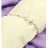 Stable Quality Female Platinum Plating Titanium Bracelet With Diamond