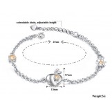 Wide Varieties Female Apple Shape Platinum Plating Titanium Bracelet With Diamond