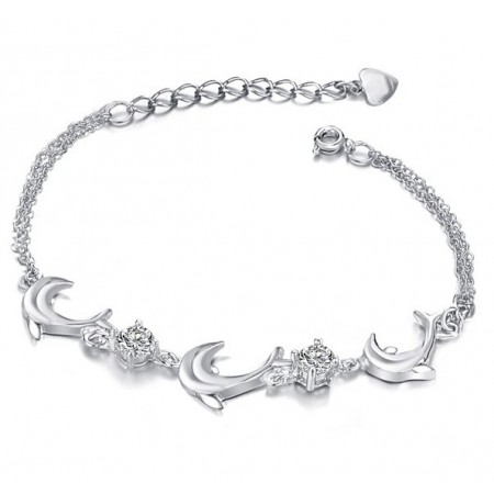 High Quality Female Dolphin Shape Platinum Plating Titanium Bracelet 