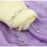 High Quality Female Sweetheart Platinum Plating Titanium Bracelet With Diamond