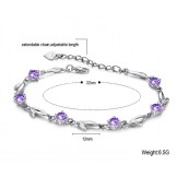 World-wide Renown Female Purple Platinum Plating Titanium Bracelet With Diamond