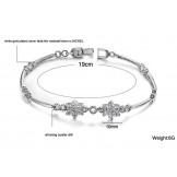 The Queen of Quality Female Plum Flower Shape Platinum Plating Titanium Bracelet With Diamond