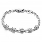 Quality and Quantity Assured Female Clover Shape Platinum Plating Titanium Bracelet 
