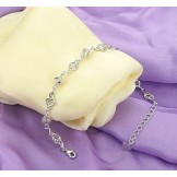 Superior Quality Female Hollow Platinum Plating Titanium Bracelet With Rhinestone