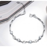 The Queen of Quality Female Platinum Plating Titanium Bracelet With Rhinestone