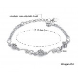 Stable Quality Female Platinum Plating Titanium Bracelet With Rhinestone