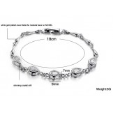 High Quality Female Platinum Plating Titanium Bracelet With Diamond