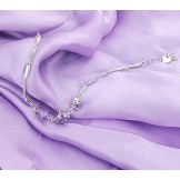 Stable Quality Female Purple Platinum Plating Titanium Bracelet With Diamond