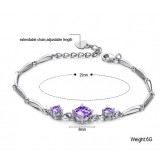 Stable Quality Female Purple Platinum Plating Titanium Bracelet With Diamond