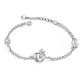Complete in Specifications Female Apple Shape Platinum Plating Titanium Bracelet With Diamond