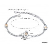 Complete in Specifications Female Apple Shape Platinum Plating Titanium Bracelet With Diamond