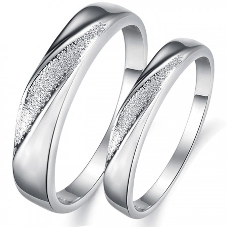 Wide Varieties Scrub Platinum Plating Titanium Ring For Lovers 