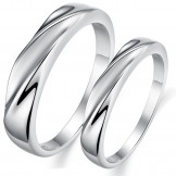 High Quality Concise Platinum Plating Titanium Ring For Lovers 
