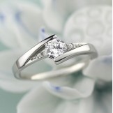 Durable in Use Female Platinum Plating Titanium Ring With Rhinestone