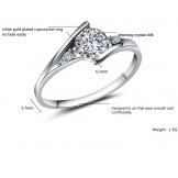 Durable in Use Female Platinum Plating Titanium Ring With Rhinestone