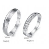 World-wide Renown Female Platinum Plating Titanium Ring For Lovers With Rhinestone