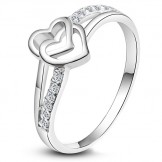 Excellent Quality Female Sweetheart Platinum Plating Titanium Ring 
