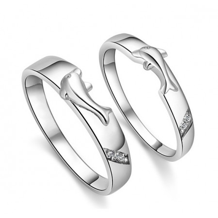 Complete in Specifications Dolphin Platinum Plating Titanium Ring For Lovers 